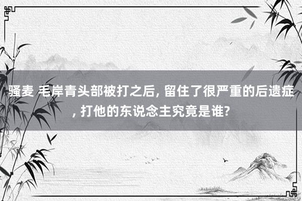 骚麦 毛岸青头部被打之后, 留住了很严重的后遗症, 打他的东说念主究竟是谁?