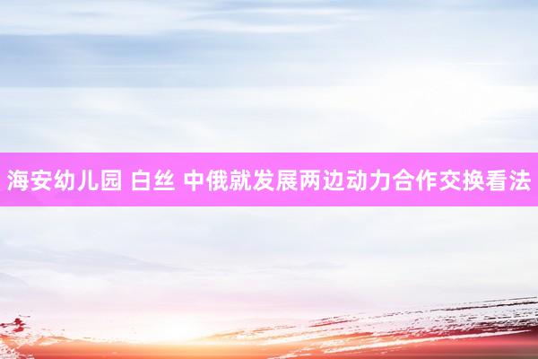 海安幼儿园 白丝 中俄就发展两边动力合作交换看法