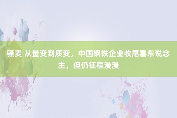 骚麦 从量变到质变,中国钢铁企业收尾喜东说念主,但仍征程漫漫